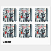 レトロなヴィンテージスコッティードッグクリスマス スクエアシール (シート)