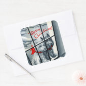 レトロなヴィンテージスコッティードッグクリスマス スクエアシール (封筒)