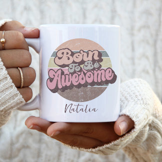 レトロなヴィンテージスタイルの誕生日カスタムデザイン - 生まれながらにして最高 コーヒーマグカップ