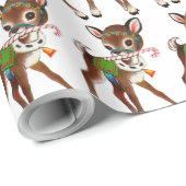 レトロなヴィンテージタイルのクリスマストインデアパーティー ラッピングペーパー (ロールコーナー)