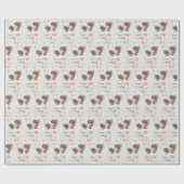 レトロなヴィンテージタイルのクリスマスパーティー ラッピングペーパー (フラット)