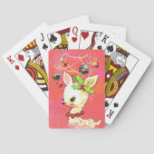 レトロなヴィンテージトナカイのクリスマス トランプ (裏面)