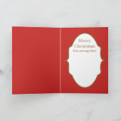 レトロなヴィンテージドータークリスマス追加文字カード シーズンカード (内部)