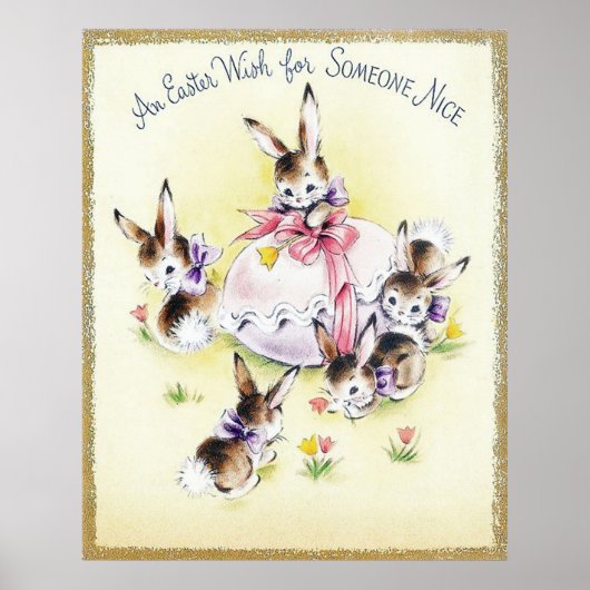 レトロなヴィンテージ復活祭の装飾のポスター ポスター (正面)