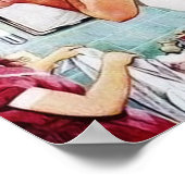 レトロなヴィンテージ愛好家バスルーム ポスター (角)