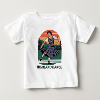 レトロなヴィンテージ スコットランドハイランドダンスのデザインギフト ベビーTシャツ