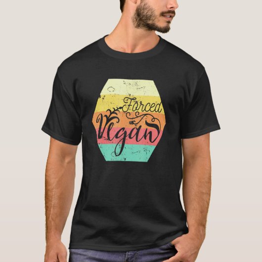 レトロなヴィーガン強制 Tシャツ (正面)