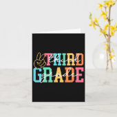 レトロな三年生のプレッピーなバックトゥスクール教師ジー カード (黄色い花)