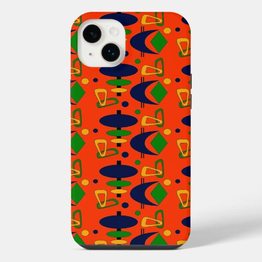 レトロな三日月形トーテムの形 iPhoneケース (裏面)