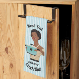 レトロな主婦がスロークッカーでロックンロール "Crock Out with your Crock キッチンタオル