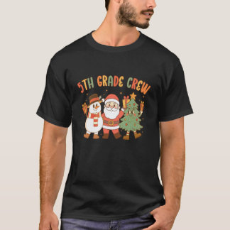 レトロな五年生の仲間 クリスマスを一番楽しむ集団 Tシャツ
