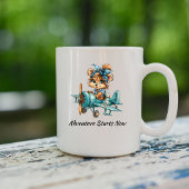 レトロな仔犬パイロットマグ コーヒーマグカップ