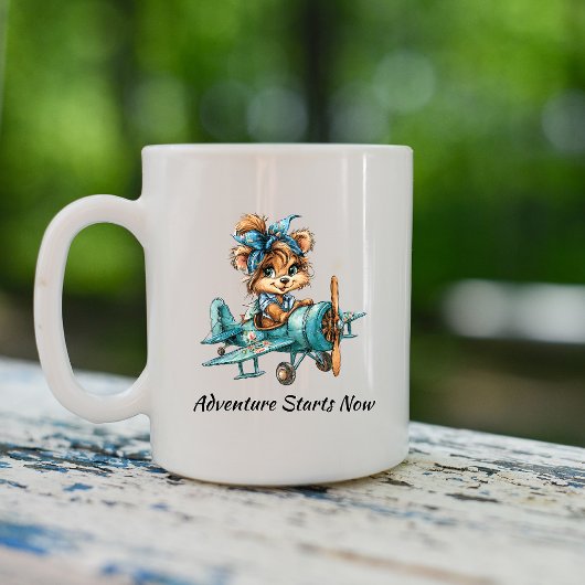 レトロな仔犬パイロットマグ コーヒーマグカップ