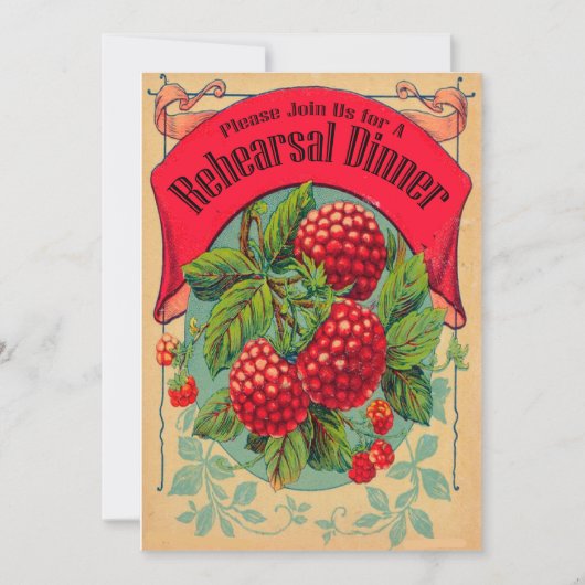 レトロな伝統オーチャードリハーサルのディナー招待 招待状 (正面)