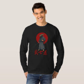 レトロな侍と刀 - 日本 Tシャツ (正面フル)