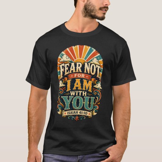 レトロな信仰を表現したクリスチャン向けデザイン Tシャツ (正面)