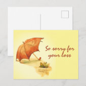 レトロな傘を持つ孤独なフクロクの共感 ポストカード (正面/裏面)