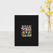 レトロな先生のスイートバニーアパレルかわいい先生 カード (黄色い花)