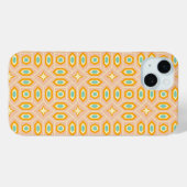 レトロな六角形と星の幾何学模様 Case-Mate iPhoneケース (裏面 (横))
