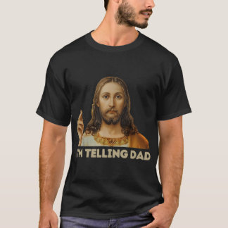 レトロな冗談を言うお父さん 楽しい キリスト教 宗教 ジーザス Tシャツ