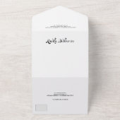 レトロな写真黒のスクリプトのシックな結婚式 オールインワン招待状 (外側)