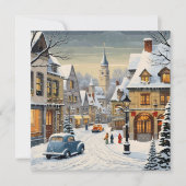 レトロな冬の街並み シーズンカード (正面)