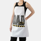 レトロな刻印の「建設作業するパパ」Tシャツデザイン エプロン (インサイチュ)