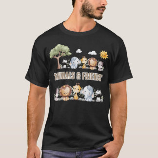 レトロな動物の男の子 Tシャツ