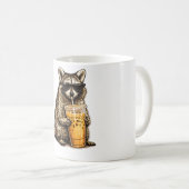 レトロな動物 - 面白いアライグマのアイスコーヒー コーヒーマグカップ (正面右)