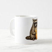 レトロな動物 - 面白いアライグマのアイスコーヒー コーヒーマグカップ (正面左)