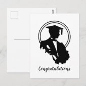 レトロな卒業おめでとう ポストカード (正面/裏面)