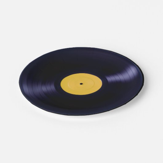 レトロな古いスタイルのビニールディスクプレート ペーパープレート (アングル)