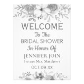 レトロな古風な花のウェディングシャワーポスター フォトプリント            (正面)