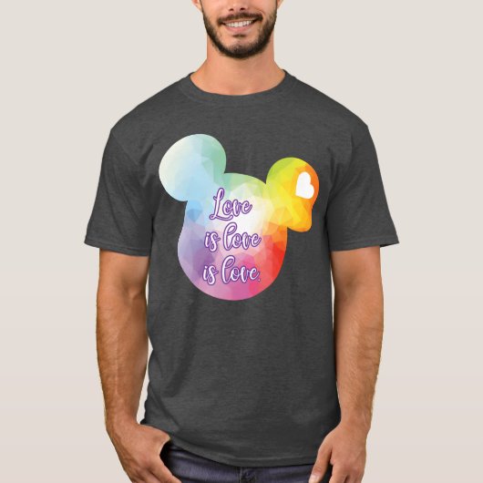 レトロな右胸の愛は愛 Tシャツ (正面)