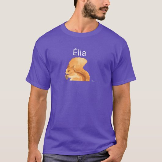 レトロな名前リアの森の動物リス Tシャツ (正面)
