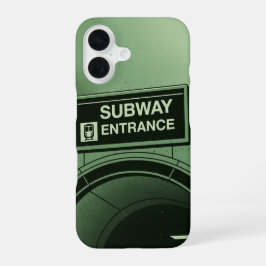 レトロな地下鉄のサイン iPhone 16ケース