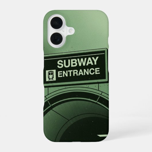 レトロな地下鉄のサイン iPhone 16ケース (裏面)