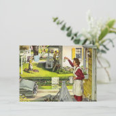 レトロな地域見守り会の社交的な集会への招待 招待状 (スタンド正面)