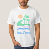 レトロな夏のユニセックスデザイン Tシャツ (正面)