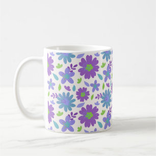 レトロな夏の花 コーヒーマグカップ