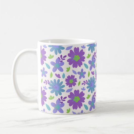 レトロな夏の花 コーヒーマグカップ (左)
