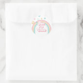 レトロな夏の虹色のビジュアル Ten is a Vibe ラウンドシール (バッグ)