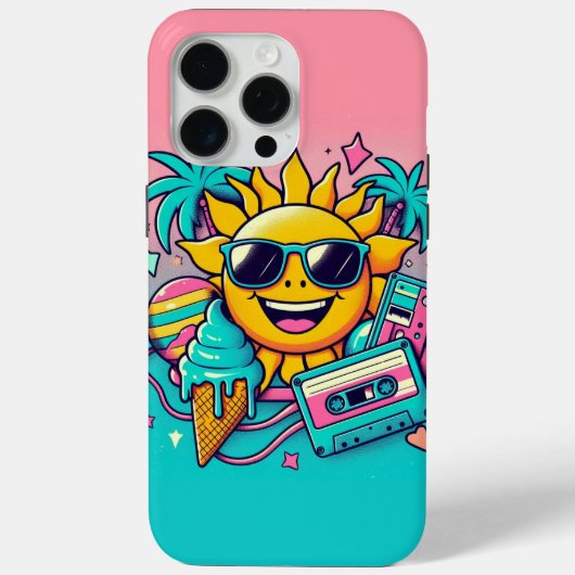 レトロな夏の雰囲気 - かわいい80年代の美学 Case-Mate iPhoneケース (裏面)