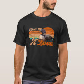レトロな夕日とルーン鳥ウォッチャー Tシャツ (正面)