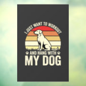 レトロな夕日と犬とエクササイズ ウィンドウサイン (シート3)