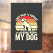 レトロな夕日と犬とエクササイズ ウィンドウサイン (シート2)