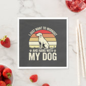 レトロな夕日と私の犬とエクササイズ スタンダードランチョンナプキン (インサイチュ)