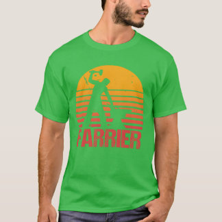 レトロな夕日に鍛冶職人のお父さん Tシャツ