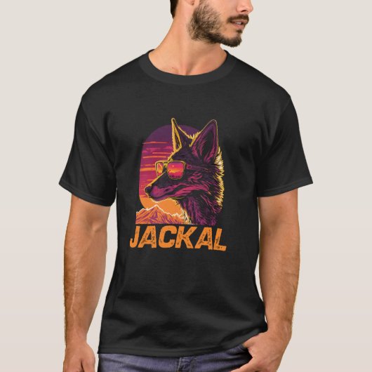 レトロな夕日サングラス ジャッカル Tシャツ (正面)