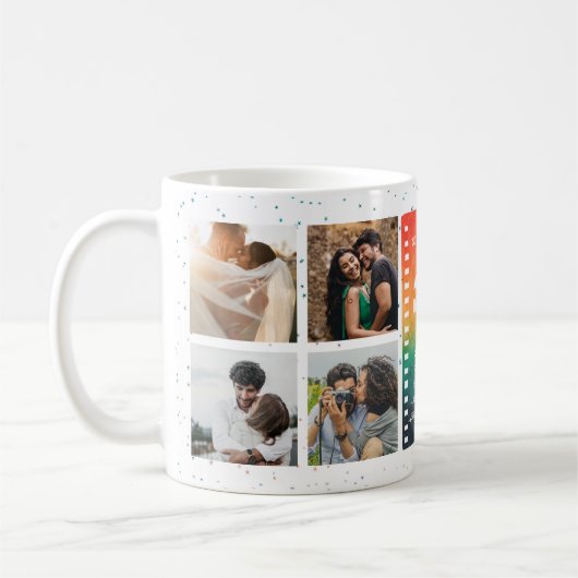 レトロな夕日写真の夫婦60周年記念 コーヒーマグカップ (左)